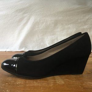 GEOX Respira Suede + Patent Leather Wedge